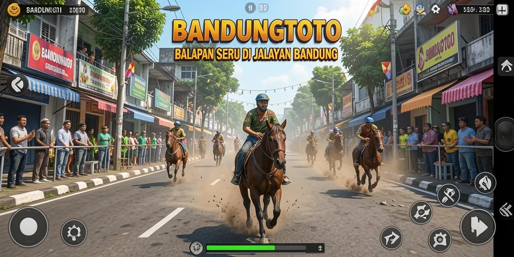Tampilan gameplay balap menegangkan di BANDUNGTOTO.