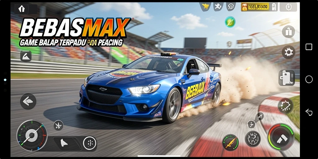 Gameplay seru dengan balapan dan mobil cepat di BEBASMAX.