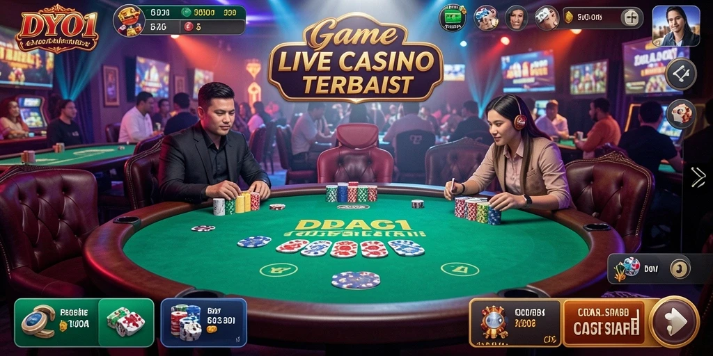 Gameplay seru DYO1 dalam suasana Live Casino yang nyata.