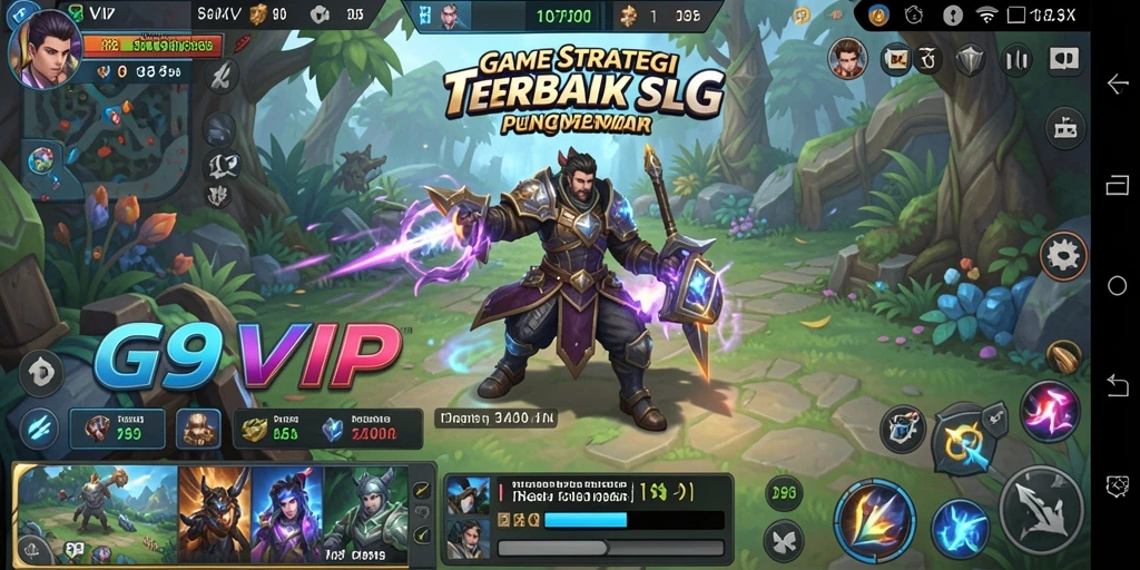 Tangkapan layar dari G9VIP menampilkan pertempuran strategi epik antara beberapa pemain.