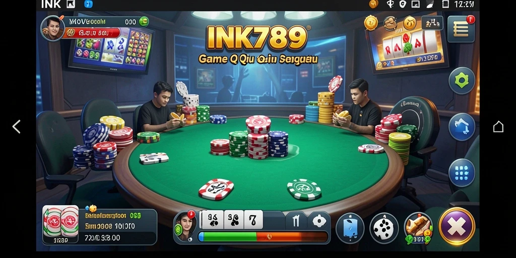 Tampilan gameplay seru dalam game QiuQiu INK789.