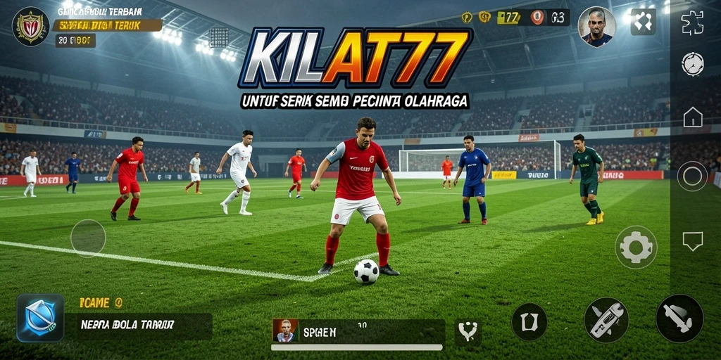 Screenshot KILAT77 menampilkan aksi seru permainan sepak bola.