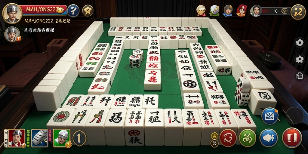 Screenshot gameplay MAHJONG222 menunjukkan momen menegangkan saat menyusun ubin.