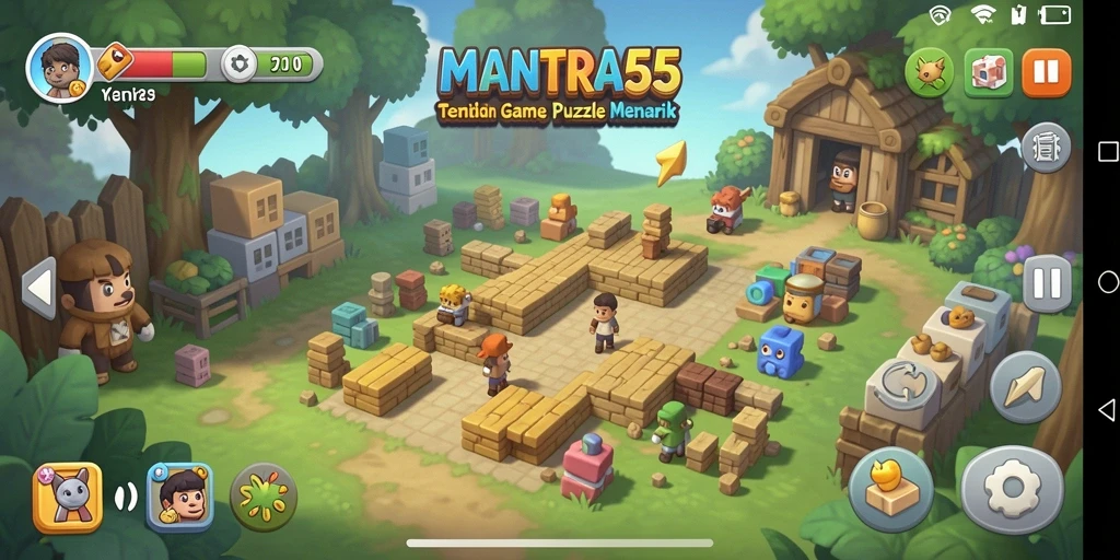 Tampilan menarik dari gameplay Puzzle di MANTRA55.