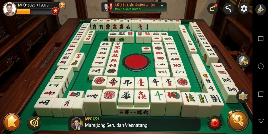 Tampilan gameplay MPO1221 yang menarik dengan ubin Mahjong.