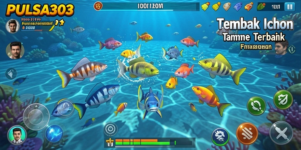 Screenshot gameplay PULSA303 menampilkan aksi tembak ikan yang seru.