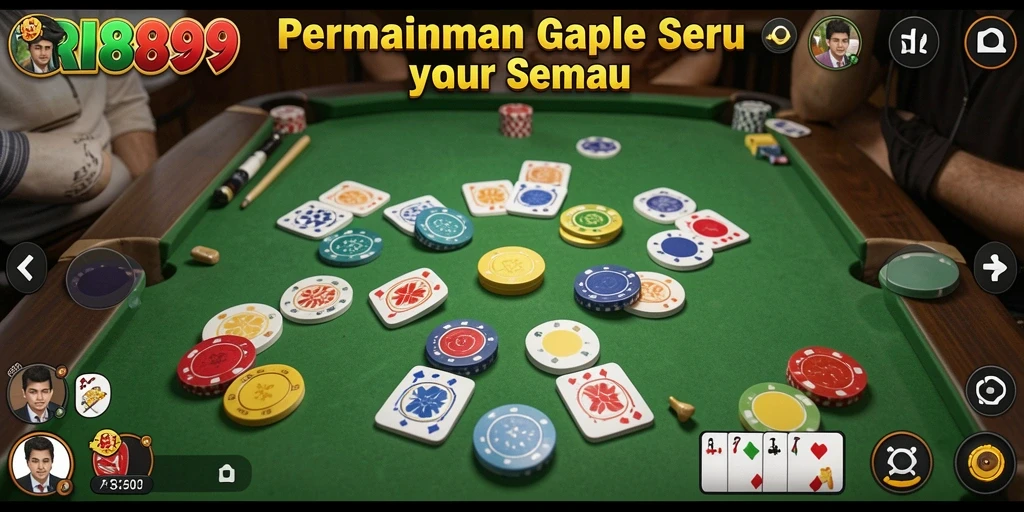 Tampilan gameplay seru dalam permainan Gaple RI889.